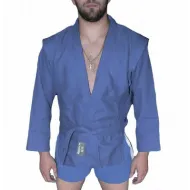 Куртка для самбо Atemi с поясом без подкладки, синяя, плотность 550 г/м2, размер 22, AX5