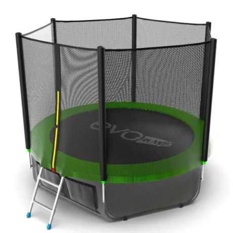 Батут с внешней сеткой и лестницей EVO JUMP External 10ft (Green) + нижняя сеть