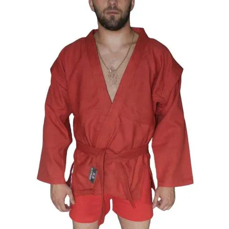 Куртка для самбо Atemi с поясом без подкладки, красная, плотность 550 г/м2, размер 54, AX5