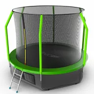 Батут c защитной сеткой EVO JUMP Cosmo 10ft (Green) с внутренней сеткой и лестницей + нижняя сеть